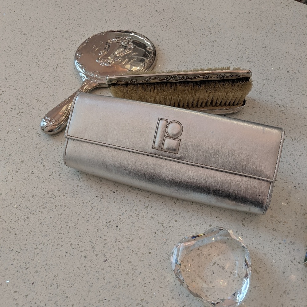 Lisa Perry Silver Clutch